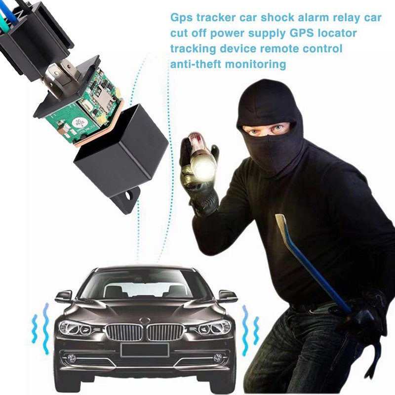 GPS tracker car shock alarm relay car cut off power supply GPS locator tracking device
